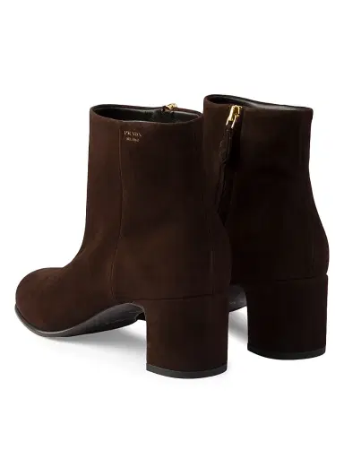 Prada Women's Leather Booties - Dark Brown | Thumbnail 3 Prada Women's Leather Booties - Dark Brown | Thumbnail 3