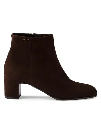 Prada Women's Leather Booties - Dark Brown | Thumbnail 1 Prada Women's Leather Booties - Dark Brown | Thumbnail 1
