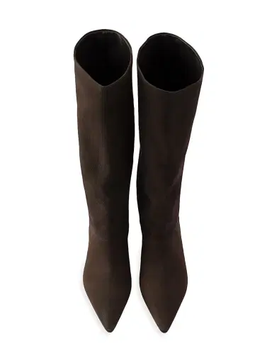 Prada Women's Leather Knee High Boots | Thumbnail 2 Prada Women's Leather Knee High Boots | Thumbnail 2