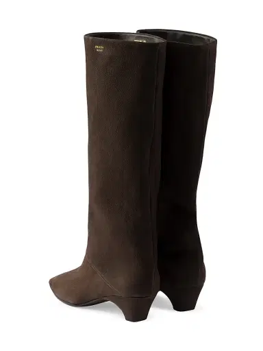 Prada Women's Leather Knee High Boots | Thumbnail 3 Prada Women's Leather Knee High Boots | Thumbnail 3