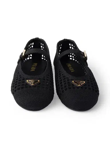 Prada Women's Crochet Ballerinas - Gold | Thumbnail 16 Prada Women's Crochet Ballerinas - Gold | Thumbnail 16