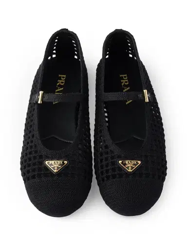 Prada Women's Crochet Ballerinas - Gold | Thumbnail 17 Prada Women's Crochet Ballerinas - Gold | Thumbnail 17