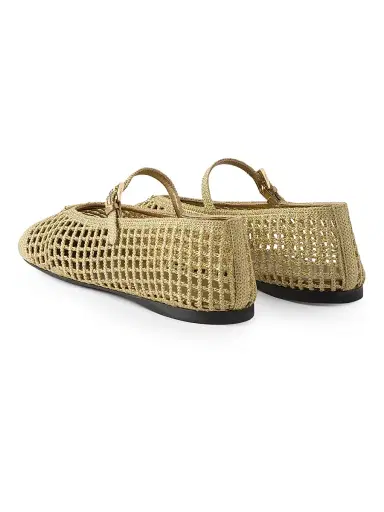 Prada Women's Crochet Ballerinas - Gold | Thumbnail 4 Prada Women's Crochet Ballerinas - Gold | Thumbnail 4