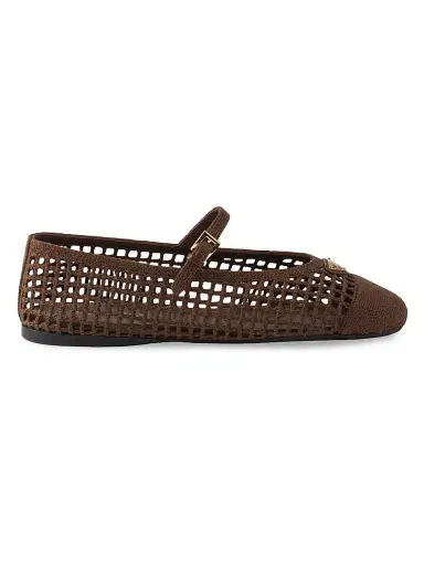 Prada Women's Crochet Ballerinas - Gold | Thumbnail 6 Prada Women's Crochet Ballerinas - Gold | Thumbnail 6