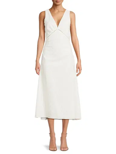 Faithfull The Brand Women's Maya Floral Eyelet Cotton-Blend Midi-Dress | Thumbnail 3 Faithfull The Brand Women's Maya Floral Eyelet Cotton-Blend Midi-Dress | Thumbnail 3