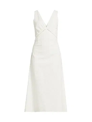 Faithfull The Brand Women's Maya Floral Eyelet Cotton-Blend Midi-Dress | Thumbnail 1 Faithfull The Brand Women's Maya Floral Eyelet Cotton-Blend Midi-Dress | Thumbnail 1