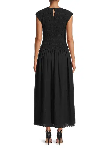 Faithfull The Brand Women's Flavia Shirred A-Line Maxi Dress - Julyeta Broderie Black - Size Medium | Thumbnail 5 Faithfull The Brand Women's Flavia Shirred A-Line Maxi Dress - Julyeta Broderie Black - Size Medium | Thumbnail 5