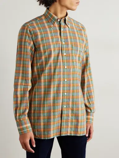 Drake's Button-Down Collar Checked Cotton-Madras Shirt - Men | Thumbnail 3 Drake's Button-Down Collar Checked Cotton-Madras Shirt - Men | Thumbnail 3