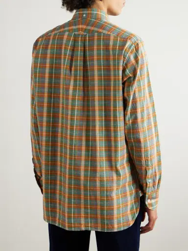 Drake's Button-Down Collar Checked Cotton-Madras Shirt - Men | Thumbnail 4 Drake's Button-Down Collar Checked Cotton-Madras Shirt - Men | Thumbnail 4