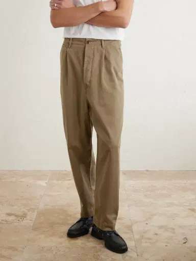 KAPITAL Straight-Leg Pleated Cotton-Twill Chinos - Men | Thumbnail 3 KAPITAL Straight-Leg Pleated Cotton-Twill Chinos - Men | Thumbnail 3
