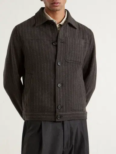 Oliver Spencer Buffalo Striped Wool-Blend Jacket - Men | Thumbnail 3 Oliver Spencer Buffalo Striped Wool-Blend Jacket - Men | Thumbnail 3