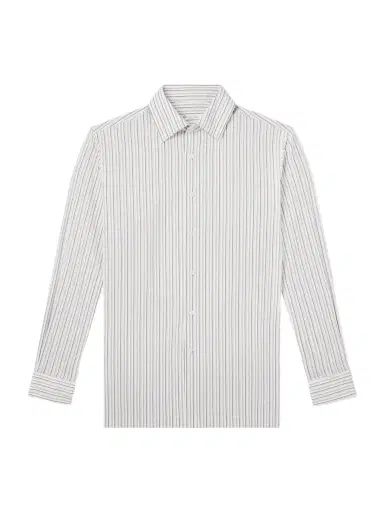 Loro Piana Striped Cotton and Silk-Blend Shirt - Men | Thumbnail 1 Loro Piana Striped Cotton and Silk-Blend Shirt - Men | Thumbnail 1