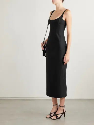 Khaite Lotte Wool And Silk-blend Midi Dress | Thumbnail 2 Khaite Lotte Wool And Silk-blend Midi Dress | Thumbnail 2