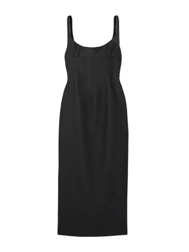 Khaite Lotte Wool And Silk-blend Midi Dress | Thumbnail 1 Khaite Lotte Wool And Silk-blend Midi Dress | Thumbnail 1
