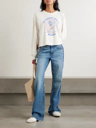 RE/DONE The Californian Frayed Two-tone Mid-rise Wide-leg Jeans | Thumbnail 2 RE/DONE The Californian Frayed Two-tone Mid-rise Wide-leg Jeans | Thumbnail 2