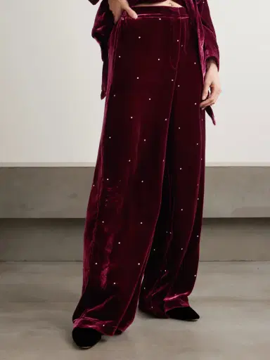 Olivia von Halle Jagger Crystal-embellished Velvet Pajama Set | Thumbnail 5 Olivia von Halle Jagger Crystal-embellished Velvet Pajama Set | Thumbnail 5
