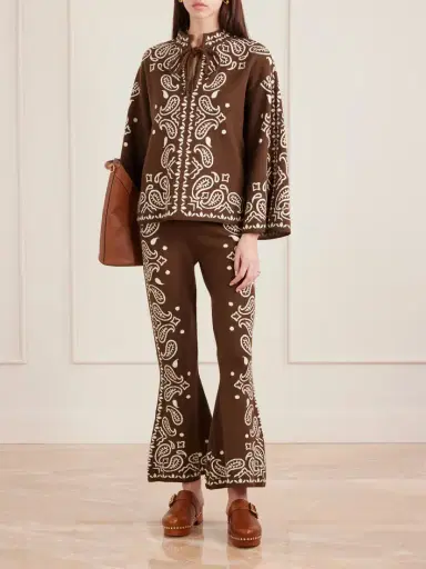 Farm Rio Jacquard-knit Flared Pants | Thumbnail 2 Farm Rio Jacquard-knit Flared Pants | Thumbnail 2