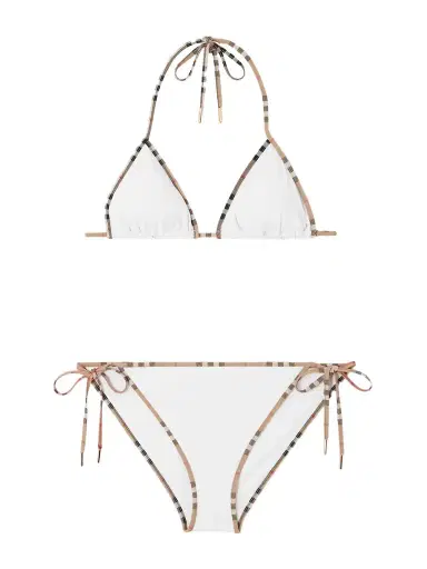 Burberry Mata Checked-piped Triangle Bikini | Thumbnail 1 Burberry Mata Checked-piped Triangle Bikini | Thumbnail 1