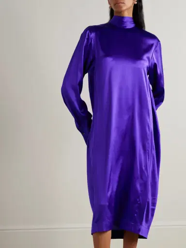 Dries Van Noten Tie-neck Stretch-silk Satin Dress | Thumbnail 3 Dries Van Noten Tie-neck Stretch-silk Satin Dress | Thumbnail 3