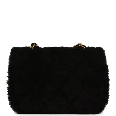 Chanel Chanel Mini Shearling Flap Bag Black Lambskin Brushed Gold Hardware | Thumbnail 5 Chanel Chanel Mini Shearling Flap Bag Black Lambskin Brushed Gold Hardware | Thumbnail 5