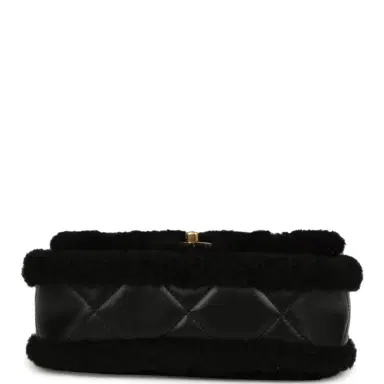 Chanel Chanel Mini Shearling Flap Bag Black Lambskin Brushed Gold Hardware | Thumbnail 6 Chanel Chanel Mini Shearling Flap Bag Black Lambskin Brushed Gold Hardware | Thumbnail 6