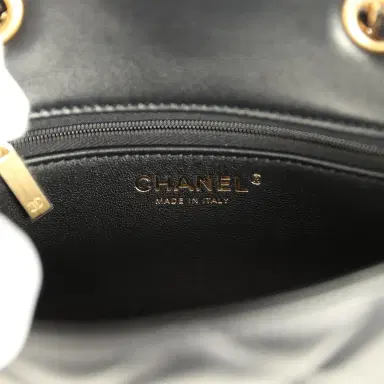 Chanel Chanel Mini Shearling Flap Bag Black Lambskin Brushed Gold Hardware | Thumbnail 9 Chanel Chanel Mini Shearling Flap Bag Black Lambskin Brushed Gold Hardware | Thumbnail 9