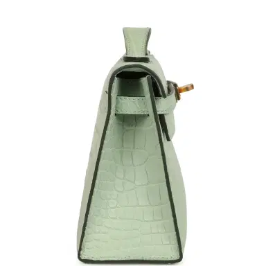 HERMÈS Hermes Kelly Pochette Vert D'Eau Matte Alligator Gold Hardware | Thumbnail 3 HERMÈS Hermes Kelly Pochette Vert D'Eau Matte Alligator Gold Hardware | Thumbnail 3