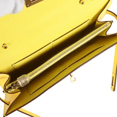 HERMÈS Hermes Kelly To Go Wallet Jaune Citron Ostrich Rose Gold Hardware | Thumbnail 8 HERMÈS Hermes Kelly To Go Wallet Jaune Citron Ostrich Rose Gold Hardware | Thumbnail 8