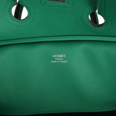 HERMÈS Pre-owned Hermes Birkin 25 Cargo Vert Vertigo Toile H and Swift Palladium Hardware | Thumbnail 8 HERMÈS Pre-owned Hermes Birkin 25 Cargo Vert Vertigo Toile H and Swift Palladium Hardware | Thumbnail 8