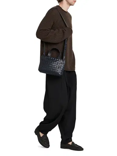 Bottega Veneta Men's Mini Intrecciato Leather Zip Tote Bag | Thumbnail 2 Bottega Veneta Men's Mini Intrecciato Leather Zip Tote Bag | Thumbnail 2