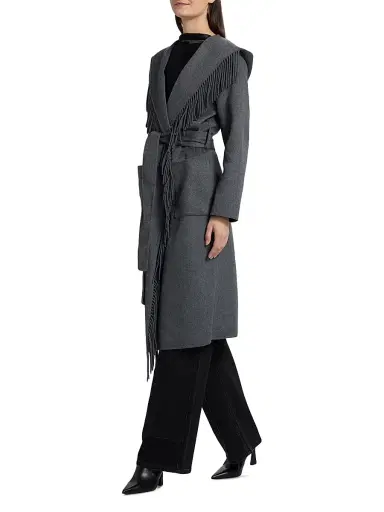 Rails Women's Arlon Hooded Fringe-Trim Wool-Blend Coat - Heather Charcoal | Thumbnail 4 Rails Women's Arlon Hooded Fringe-Trim Wool-Blend Coat - Heather Charcoal | Thumbnail 4