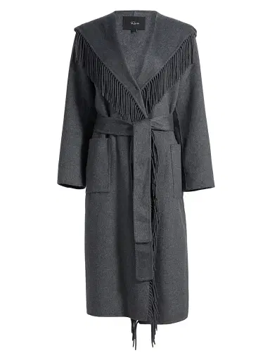 Rails Women's Arlon Hooded Fringe-Trim Wool-Blend Coat - Heather Charcoal | Thumbnail 1 Rails Women's Arlon Hooded Fringe-Trim Wool-Blend Coat - Heather Charcoal | Thumbnail 1