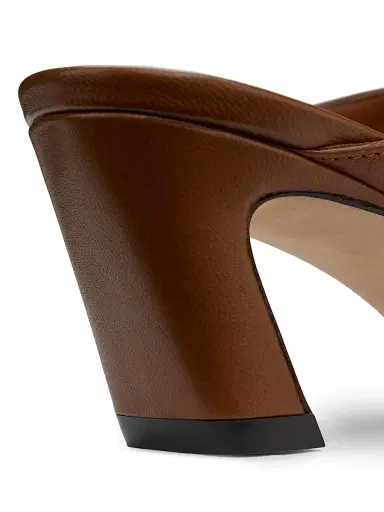 Stuart Weitzman Women's Stassi 50MM Leather Mules - Toasted Almond | Thumbnail 5 Stuart Weitzman Women's Stassi 50MM Leather Mules - Toasted Almond | Thumbnail 5