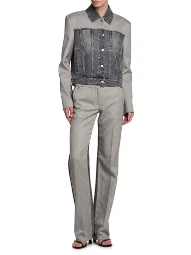 Stella McCartney Women's Tailoring Mix Denim Jacket - Grey Wash - Size XS | Thumbnail 2 Stella McCartney Women's Tailoring Mix Denim Jacket - Grey Wash - Size XS | Thumbnail 2