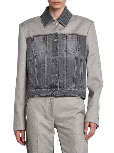 Stella McCartney Women's Tailoring Mix Denim Jacket - Grey Wash - Size XS | Thumbnail 3 Stella McCartney Women's Tailoring Mix Denim Jacket - Grey Wash - Size XS | Thumbnail 3