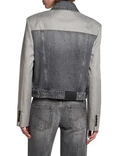 Stella McCartney Women's Tailoring Mix Denim Jacket - Grey Wash - Size XS | Thumbnail 5 Stella McCartney Women's Tailoring Mix Denim Jacket - Grey Wash - Size XS | Thumbnail 5