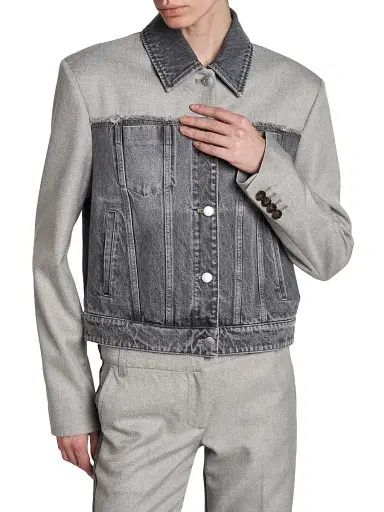 Stella McCartney Women's Tailoring Mix Denim Jacket - Grey Wash - Size XS | Thumbnail 6 Stella McCartney Women's Tailoring Mix Denim Jacket - Grey Wash - Size XS | Thumbnail 6