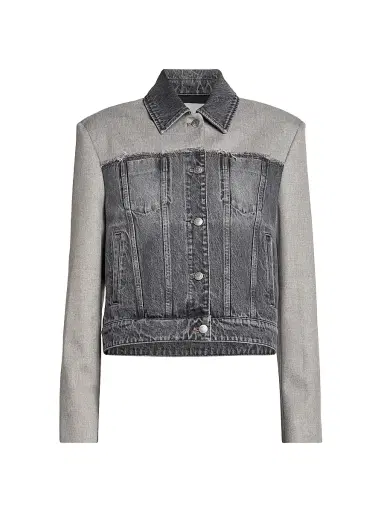 Stella McCartney Women's Tailoring Mix Denim Jacket - Grey Wash - Size XS | Thumbnail 1 Stella McCartney Women's Tailoring Mix Denim Jacket - Grey Wash - Size XS | Thumbnail 1