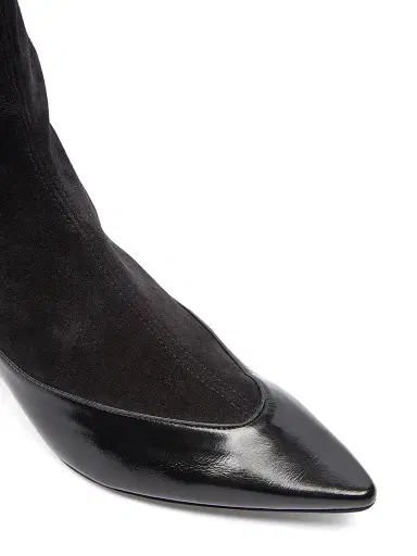 Jacquemus Women's Les Bottines Tourni 45MM Leather-Suede Sock Boots - Black | Thumbnail 5 Jacquemus Women's Les Bottines Tourni 45MM Leather-Suede Sock Boots - Black | Thumbnail 5