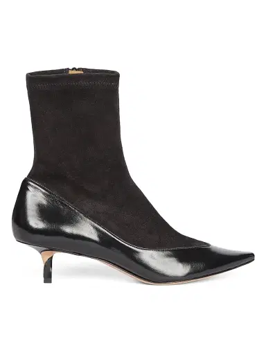 Jacquemus Women's Les Bottines Tourni 45MM Leather-Suede Sock Boots - Black | Thumbnail 1 Jacquemus Women's Les Bottines Tourni 45MM Leather-Suede Sock Boots - Black | Thumbnail 1