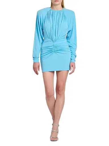Stella McCartney Women's Ruched Crêpe Minidress | Thumbnail 2 Stella McCartney Women's Ruched Crêpe Minidress | Thumbnail 2