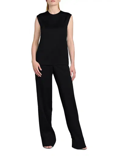 Stella McCartney Women's Satin Dropped Waist Straight Pants | Thumbnail 2 Stella McCartney Women's Satin Dropped Waist Straight Pants | Thumbnail 2