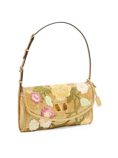 Valentino Garavani Women's DeVain Embroidered Shoulder Bag - Gold Multi | Thumbnail 4 Valentino Garavani Women's DeVain Embroidered Shoulder Bag - Gold Multi | Thumbnail 4