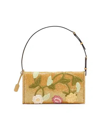 Valentino Garavani Women's DeVain Embroidered Shoulder Bag - Gold Multi | Thumbnail 6 Valentino Garavani Women's DeVain Embroidered Shoulder Bag - Gold Multi | Thumbnail 6
