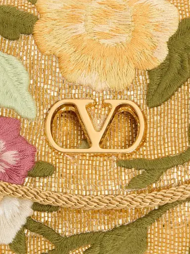 Valentino Garavani Women's DeVain Embroidered Shoulder Bag - Gold Multi | Thumbnail 8 Valentino Garavani Women's DeVain Embroidered Shoulder Bag - Gold Multi | Thumbnail 8