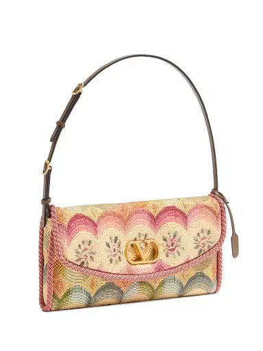 Valentino Garavani Women's DeVain Shoulder Bag in Jacquard Apres L'hiver Fabric - Multicolored | Thumbnail 2 Valentino Garavani Women's DeVain Shoulder Bag in Jacquard Apres L'hiver Fabric - Multicolored | Thumbnail 2