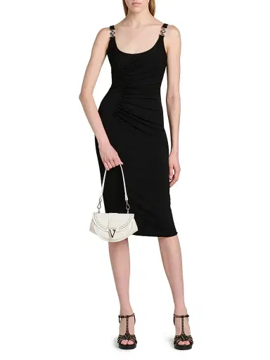 Versace Women's Stretch Crepe Jersey Bodycon Midi-Dress - Black - Size 12 | Thumbnail 2 Versace Women's Stretch Crepe Jersey Bodycon Midi-Dress - Black - Size 12 | Thumbnail 2