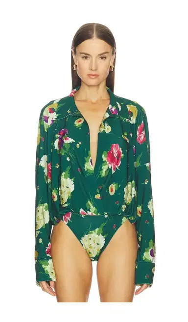 Norma Kamali Super Oversized Boyfriend Shirt Bodysuit | Thumbnail 2 Norma Kamali Super Oversized Boyfriend Shirt Bodysuit | Thumbnail 2