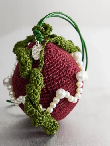 Gohar World Embellished Crocheted Cotton Bag Charm | Thumbnail 3 Gohar World Embellished Crocheted Cotton Bag Charm | Thumbnail 3