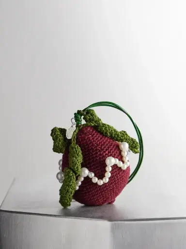 Gohar World Embellished Crocheted Cotton Bag Charm | Thumbnail 1 Gohar World Embellished Crocheted Cotton Bag Charm | Thumbnail 1